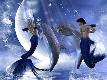 mermaid couple, couple, mermaid HD wallpaper