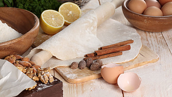 Food, Eggs, Lemon, Flour, Dough HD wallpaper