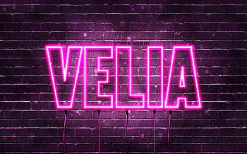 Velia, , with names, female names, Velia name, purple neon lights, Velia Birtay, Happy Birtay Velia, popular italian female names, with Velia name HD wallpaper