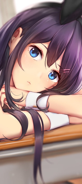 Anime, goz, mavi, tatli, kiz HD phone wallpaper