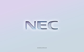 NEC logo, cut out 3d text, white background, NEC 3d logo, NEC emblem, NEC, embossed logo, NEC 3d emblem HD wallpaper
