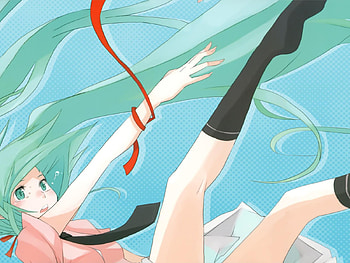 Hatsune Miku, awesome, tears, nice, hatsune, aqua eyes, white, ribbon, twintail, girl, singer, aqua, anime, pretty, virtual, blue, black, song, cute, vocaloid, beauty, miku, music, vocaloids, thighhighs, program, beautiful, diva, tie, sad, pink, aqua hair, red, cool, sky, idol HD wallpaper