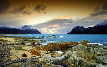 Nature, Sky, Sea, Rocks, Shore, Bank, Sadness, Sorrow, Rocky, Stony HD wallpaper