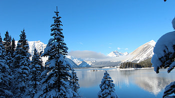 Winter Snow Lake Mountain, winter, snow, lake, mountain, nature HD wallpaper