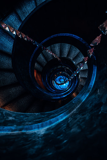 Dark, Construction, Design, Stairs, Ladder, Spiral HD phone wallpaper
