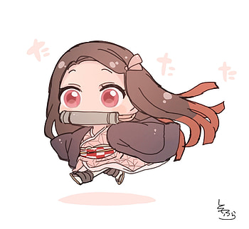 Kamado Nezuko - Kimetsu no Yaiba, Demon Slayer Chibi HD wallpaper