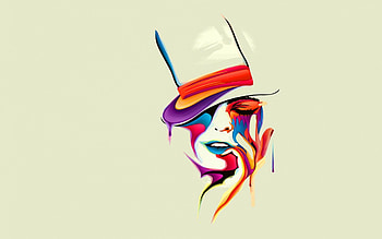 woman melting multicolor, abstract, face, melting, woman, multicolor HD wallpaper
