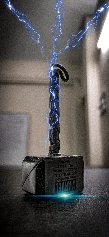 Thor hammer, art, light HD phone wallpaper