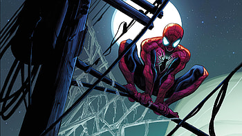 Spiderman Full Moon, spiderman, superheroes, artwork HD wallpaper