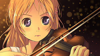 Anime girl playing, Shigatsu wa kimi no uso, Beautifully melancholic, Bowed strings HD wallpaper