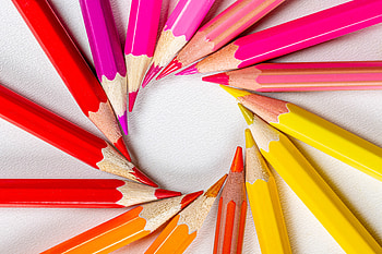 Macro, Miscellanea, Miscellaneous, Multicolored, Motley, Pencils, Circle HD wallpaper