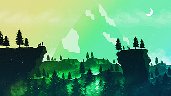 Green theme art, nature, minimal HD wallpaper