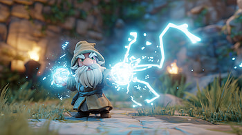 Stormgnome — 3D RPG Wizard Casting Lightning, gnome, wizard, lightning spell, RPG HD wallpaper