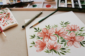Flowers, Miscellanea, Miscellaneous, Drawing, Paints, Painting, Brush, Brushes HD wallpaper
