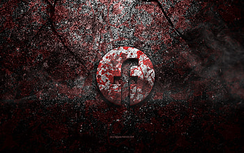 Facebook logo, grunge art, Facebook stone logo, red stone texture, Facebook, grunge stone texture, Facebook emblem, Facebook 3d logo HD wallpaper