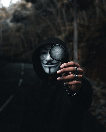 Anonymous, Hand, Miscellanea, Miscellaneous, Mask, Human, Person, Magnifier HD phone wallpaper
