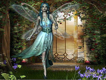 Fairy, flowers, abstract, fantasy HD wallpaper