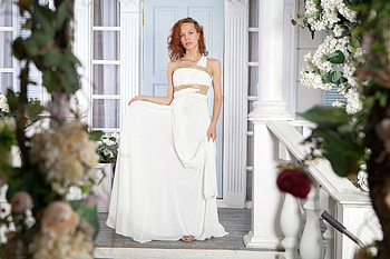 Redhead Model ~ Dennie, elegant, redhead, model, dress HD wallpaper
