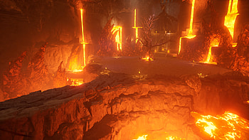 Palworld Volcano Scene - Lava-Themed, video game, Palworld, lava HD wallpaper