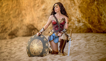 wonder Womancosplay, wonder-woman, superheroes, cosplay HD wallpaper