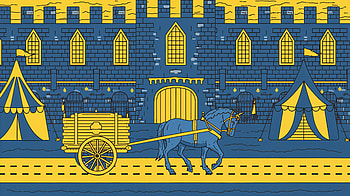 Medieval Splendor: Ultra Experience, medieval, castle, horse, cart, illustration HD wallpaper