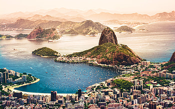 Guanabara Bay, , Copacabana Beach, Botafogo Beach, Corcovado, brazilian cities, skyline cityscapes, Rio de Janeiro, Brazil, South America, Rio de Janeiro panorama, Rio de Janeiro cityscape HD wallpaper