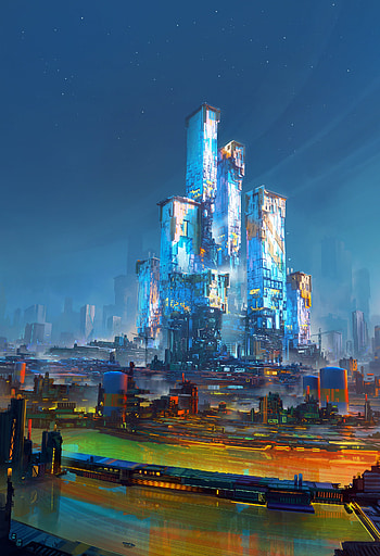 Buildings, city, watercolor, fan art HD phone wallpaper