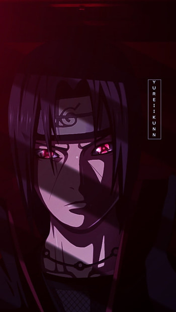 Uchiha Itachi, red, sasuke, magenta, sharingan, art, narutoshippuden, black, axr HD phone wallpaper