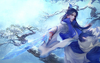 Swordsman, fantasy, art, warrior, man HD wallpaper