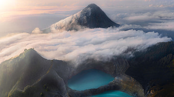 Volcanic Lakes Flores Indonesia , volcano, lake, nature HD wallpaper