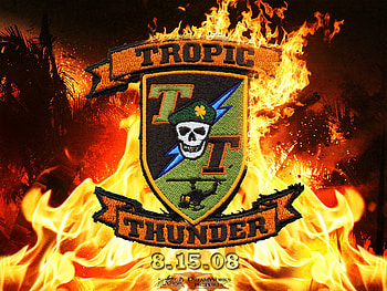 Tropic Thunder, fire, movie HD wallpaper