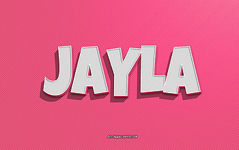 Jayla, pink lines background, with names, Jayla name, female names, Jayla greeting card, line art, with Jayla name HD wallpaper