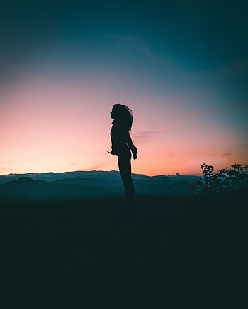 Sunset, Night, Dark, Silhouette, Human, Person HD phone wallpaper