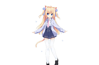 Elf, beautiful, anime girl, minimal HD wallpaper