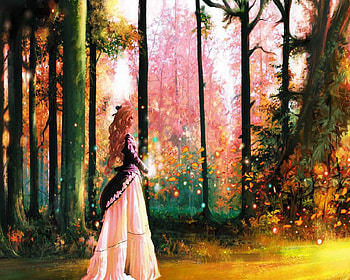 A Walk On A Autumn Day, woods, walking, fall, colors, woman HD wallpaper