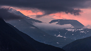 Nature, Mountains, Clouds, Snow, Vertex, Tops, Norway HD wallpaper