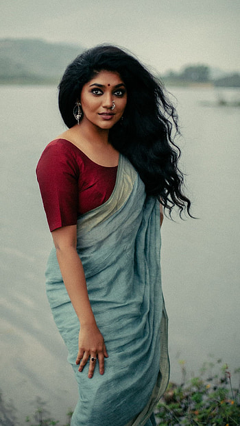 Samyukta hornad, kannada actress, sarees HD phone wallpaper