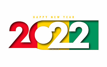 Happy New Year 2022 Guinea, white background, Guinea 2022, Guinea 2022 New Year, 2022 concepts, Guinea, Flag of Guinea HD wallpaper