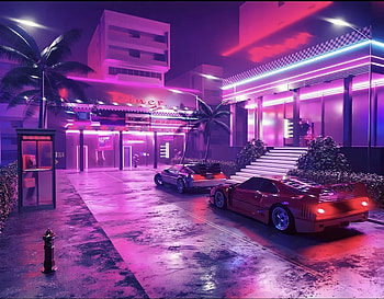 Car meet 2, automotive_design, diner, night, dark HD wallpaper