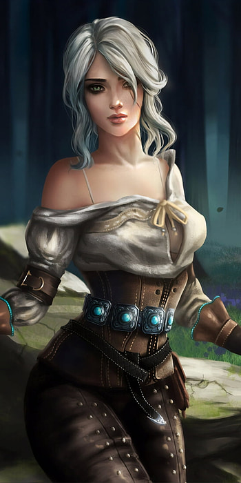 woman warrior, white hair, Ciri (The Witcher), video game, The Witcher 3: Wild Hunt HD phone wallpaper