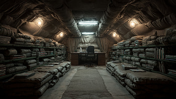 Quad : Underground Bunker Command — Post-Apocalyptic Military Desk, Bunker, Underground, Post Apocalyptic, Desk HD wallpaper