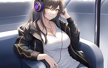metro music girl, AI Art, heads, anime girl, Anime, music HD wallpaper