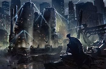 Bat Man Gotham City, batman, superheroes, digital-art, artwork, artstation HD wallpaper