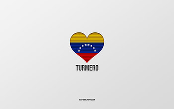 I Love Turmero, Venezuela cities, Day of Turmero, gray background, Turmero, Venezuela, Venezuelan flag heart, favorite cities, Love Turmero HD wallpaper
