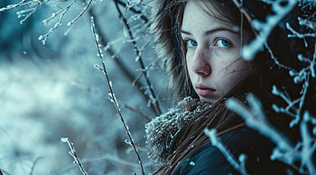 AI Art, snow, woman HD wallpaper