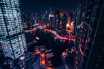 Cities, Building, Night City, Skyscrapers HD wallpaper