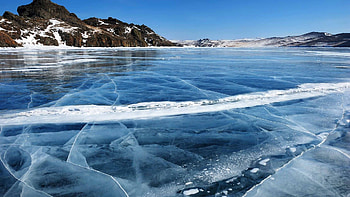 Frozen Baikal lake, Winter landscape, MacBook Air , Serene beauty HD wallpaper