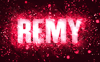 Happy Birtay Remy, , pink neon lights, Remy name, creative, Remy Happy Birtay, Remy Birtay, popular american female names, with Remy name, Remy HD wallpaper