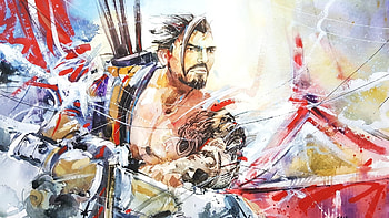 Hanzo, overwatch, online game, archer, art HD wallpaper