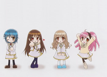 Spica's Chibi, cute, nice, team, chibi, strawberry panic, group, adorable, female, plain, sexy, sweet, white, hot, girl, kawaii, anime girl, simple, anime, pretty, friend, lovely HD wallpaper